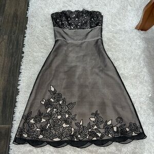 Elegant Black and Gray Lace Dress